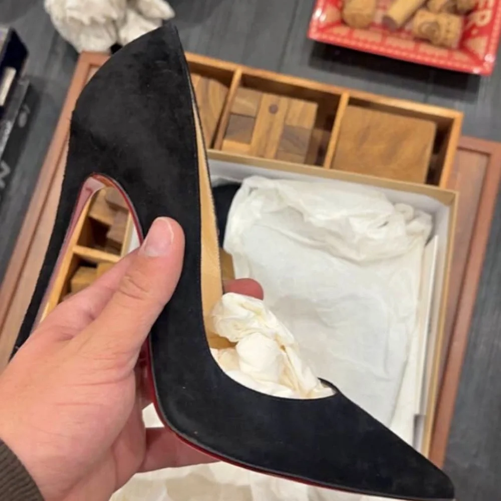 Christian louboutin Black suede Stiletto Heels with Red Soles so Kate 120mm - Picture 4 of 4